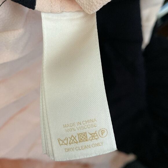 NWOT Kate Spade Two Tone Colorblock Accordion Pleat Crepe Skirt Peach Black - Picture 11 of 11